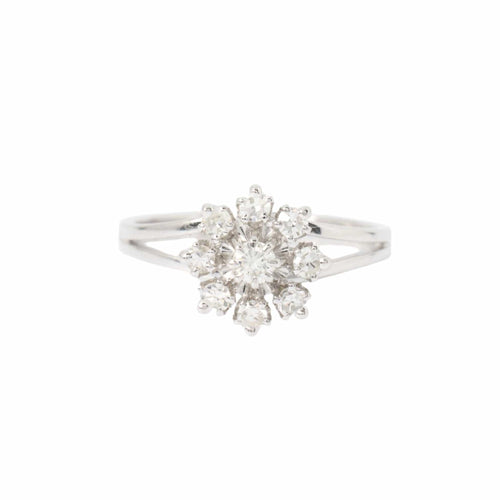 Bague 53 Bague marguerite or gris diamants 58 Facettes 1
