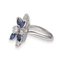Bague 53 Bague en or gris avec saphirs navettes et diamants brillants 58 Facettes