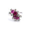 Bague 61 Bague en or blanc 18 carats sertie de rubis et de diamants, référence C 261 25 (2005) 58 Facettes