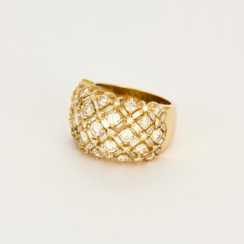 Bague 51,5 Bague dôme en or jaune pavée de diamants 58 Facettes TAR1278