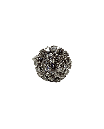 Bague cocktail or gris et 3 carats de diamants