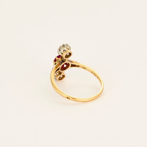 Bague 52 Bague "duchesse"  en or jaune, diamants et rubis 58 Facettes VAN0454