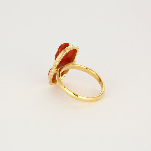 Bague 54 Bague Camée Corail 58 Facettes