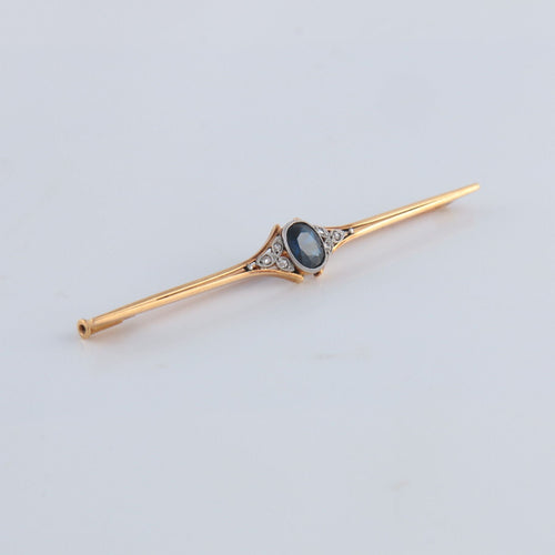 Broche Broche or jaune, saphir et diamants 58 Facettes