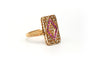 Bague 50 Bague en or jaune sertie de rubis et de perles 58 Facettes 22204