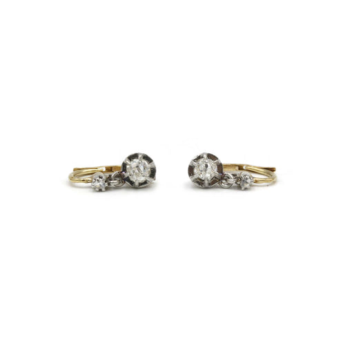 Boucles d'oreilles Boucles d'oreilles or, platine et diamants 58 Facettes 240149R