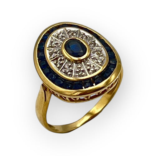 Bague 51 Bague or 750 saphirs et diamants 58 Facettes 149060349