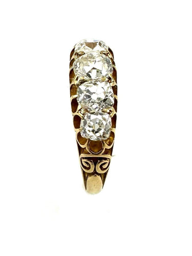 Bague 51 Bague Jarretière fin 19ème or et diamants 58 Facettes