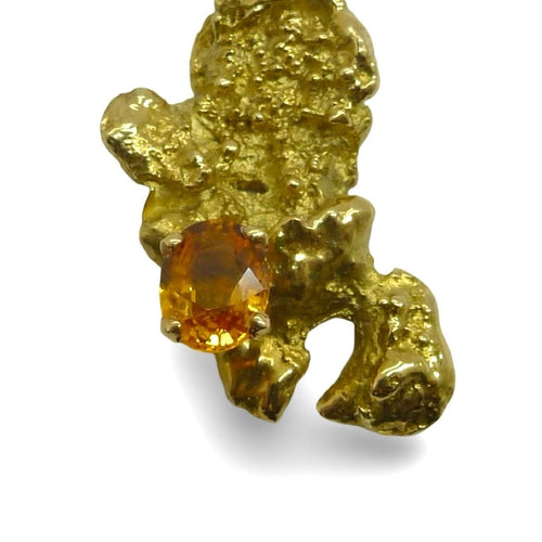 Pendentif Pendentif or jaune et grenat mandarin 58 Facettes 00013601