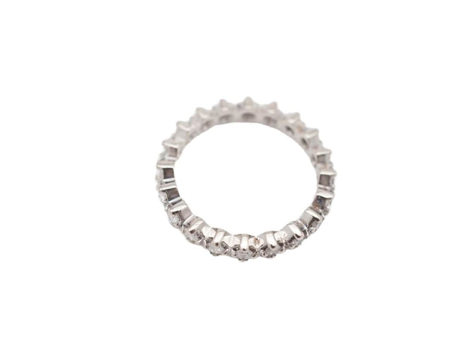 Bague 51.5 Alliance tour complet or blanc et diamants 58 Facettes