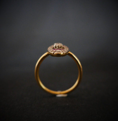 Bague 51.5 Bague Art Déco Diamants Et Rubis Calibrés 58 Facettes 852699
