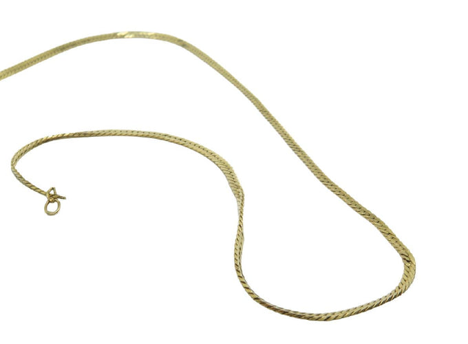 Collier Chaîne maille anglaise plate or jaune 14 carat 58 Facettes
