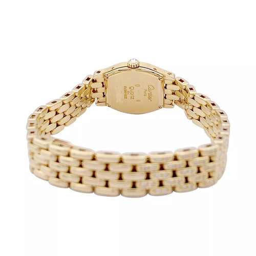 Montre Montre Cartier "Tortue" or jaune, diamants, nacre. 58 Facettes 33639