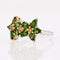 Bague 55 Bague fleurs tourmalines et saphirs jaunes 58 Facettes 24-054