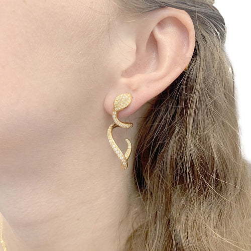 Boucles d'oreilles Boucles d'oreilles Pasquale Bruni "Snake" or rose, diamants. 58 Facettes 33835