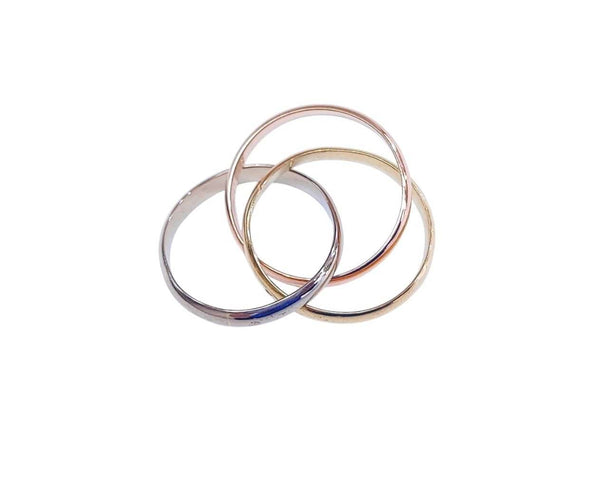 Bague 62 Cartier - Bague alliance 3 ors en or jaune, blanc et rose 18k 58 Facettes 3ors.cartier1893