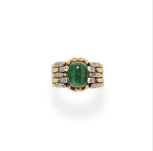 Bague 46.5 Bague cocktail diamant émeraude Legnazzi 4,50 carats 58 Facettes