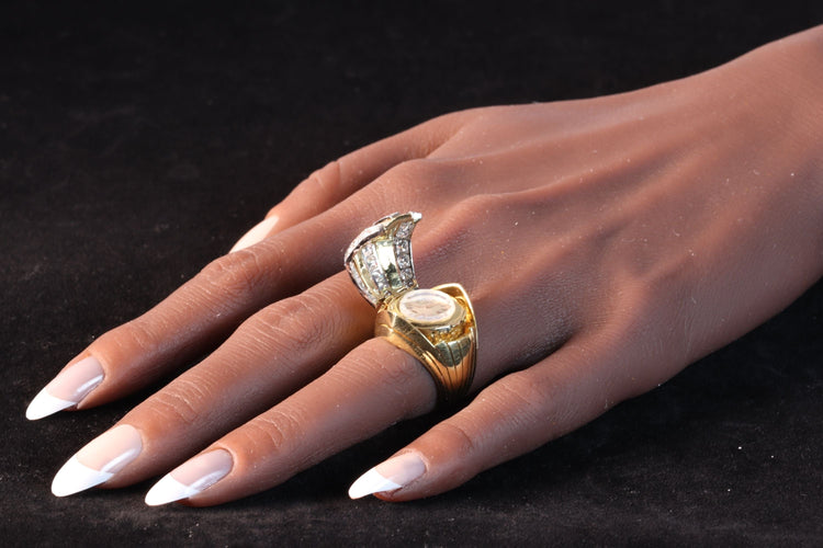 Bague 54 Jaeger-LeCoultre - Bague de montre secrète en or et diamants des années 1950 58 Facettes 22059-0203
