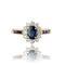 Bague 53 Bague marguerite saphirs diamants et saphirs calibrés 58 Facettes 25-088