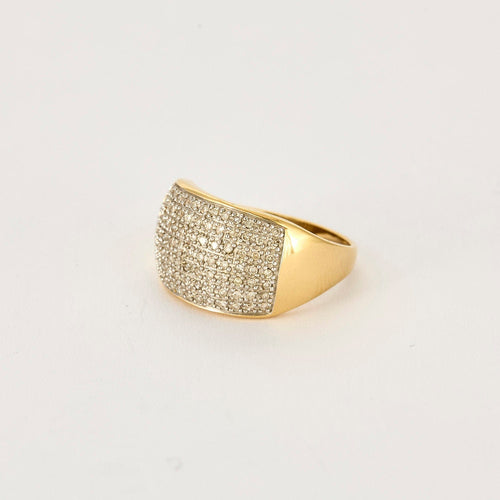 Bague 58 Bague jonc or gris et or jaune et diamants 58 Facettes GU254