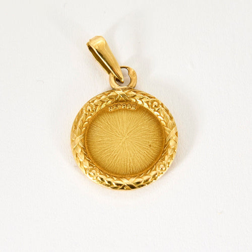 Pendentif AUGIS - Médaille d'Amour - Or jaune, diamant et rubis 58 Facettes AUX1016