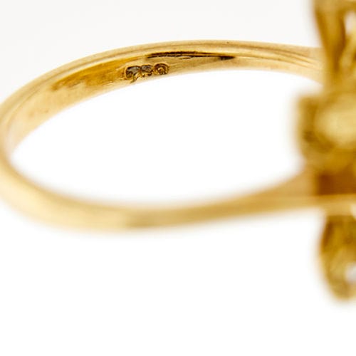 Bague 54 Bague fleur avec diamants 58 Facettes 34293