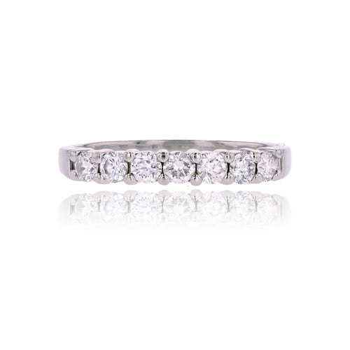 Bague 53 Demi alliance platine diamants 58 Facettes 24-288