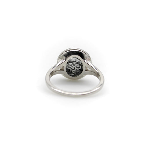 Bague 52 Bague pierre de Lune en or, pierre de lune sculptée, années 1950, avec diamants 58 Facettes A2001I