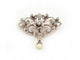 Broche vintage broche pampille perle 1850 en argent & or 18k diamants 58 Facettes 260511