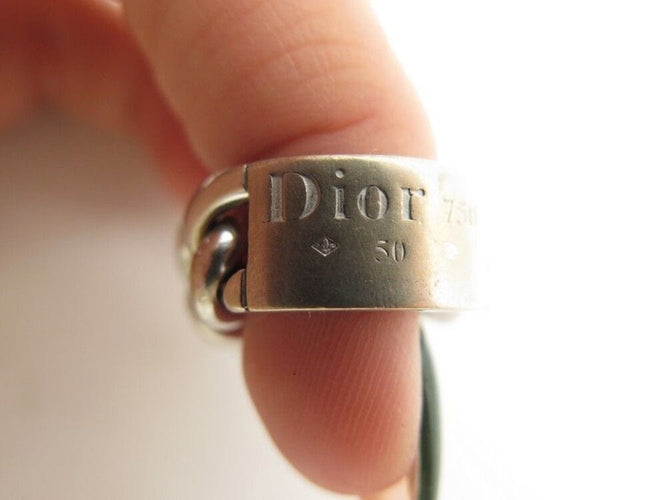 Bague 50 bague CHRISTIAN DIOR gourmette 50 or blanc 58 Facettes 259405