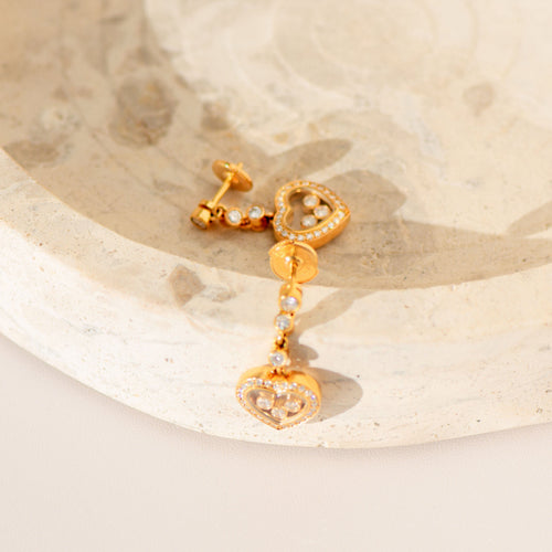 Boucles d'oreilles Boucles d'oreilles puces Chopard « Happy Diamonds » en or jaune 18 carats | Diamants 0,91 ct 58 Facettes 3285