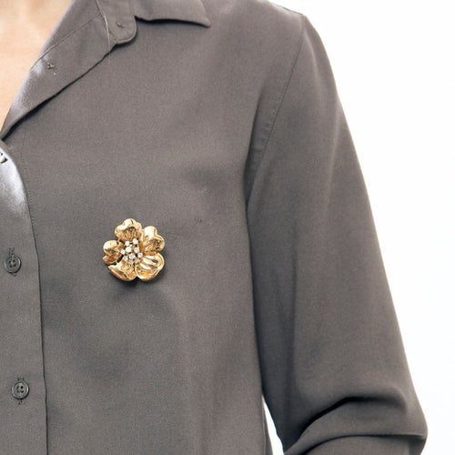 Broche Broche or jaune et diamants 58 Facettes CLA0527