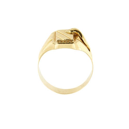 Bague chevalier en or jaune avec serpent