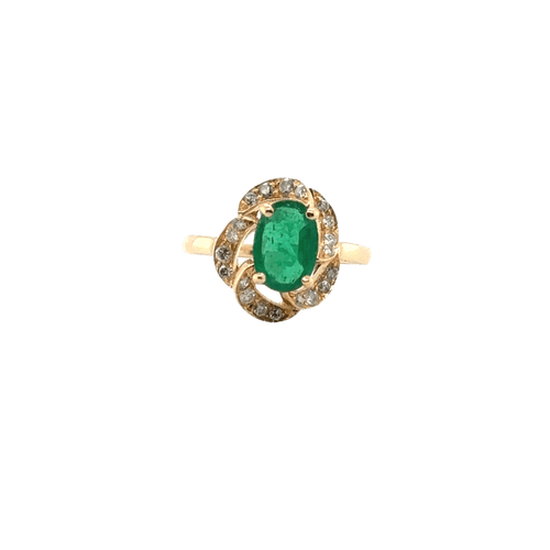Bague Bague vintage or Jaune - Emeraude et diamants 58 Facettes 1.0002290/8