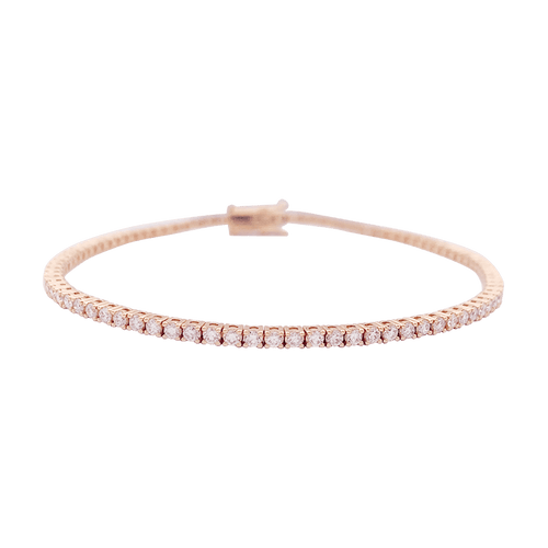 Bracelet ligne tennis or rose, diamants. 58 Facettes 34344