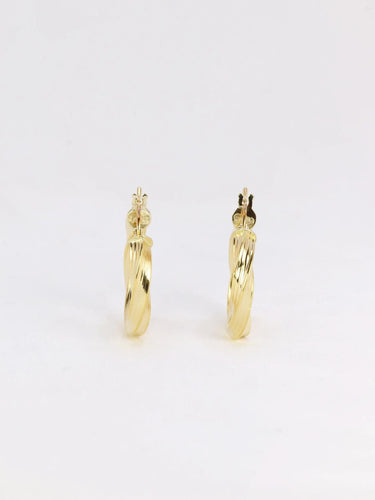 Boucles d'oreilles Créoles torsadées vintage or 58 Facettes J274