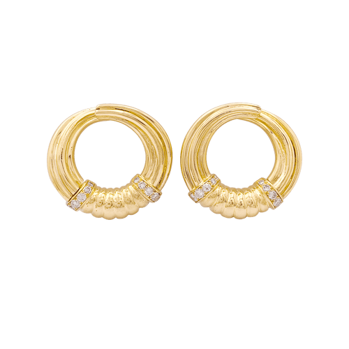 Boucles d'oreilles Boucles d'oreilles vintage or, diamants. 58 Facettes 34212