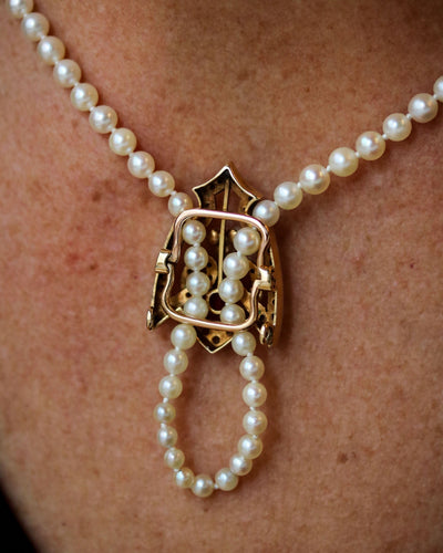 Collier Coulant de Sautoir ou Pendentif en Or jaune, Rubis et Perles 58 Facettes A11577
