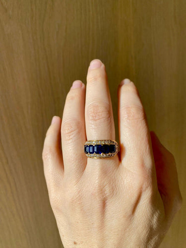 Bague Bague en saphir naturel et diamant Illario 58 Facettes