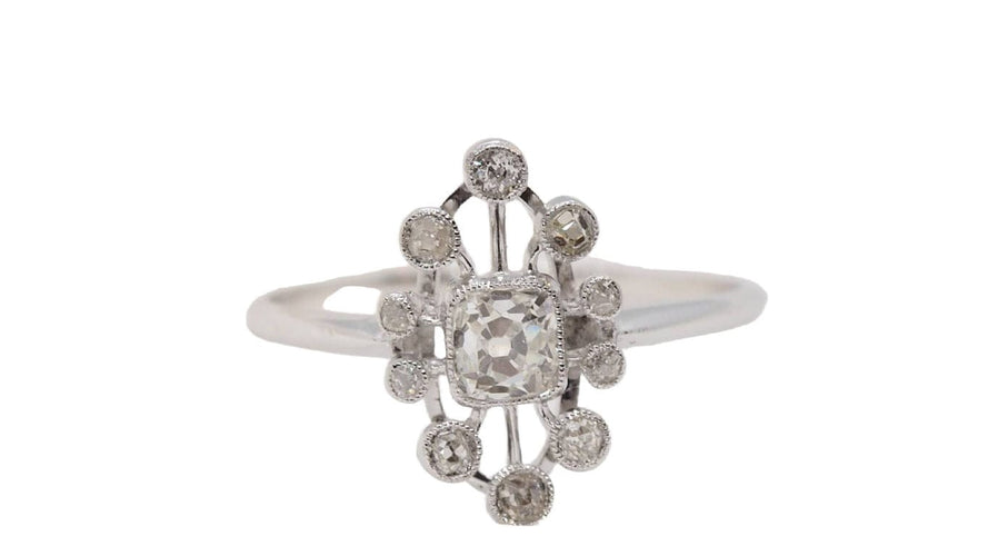 Bague 57 Bague Marquise ajourée Diamants 58 Facettes 30394