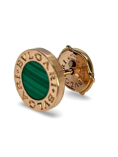 Boucles d'oreilles Boucle d'oreille Bulgari Mono or rose et malachite 58 Facettes 897
