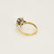 Bague 52 Bague marguerite en or jaune, or blanc, émeraude et diamants 58 Facettes CEC0442