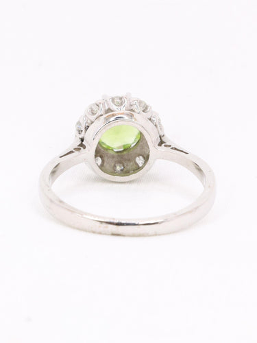 Bague 53 Bague péridot entourage diamants 58 Facettes 1174.6