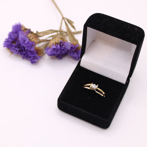 Bague 52 Solitaire deux ors et diamant 58 Facettes