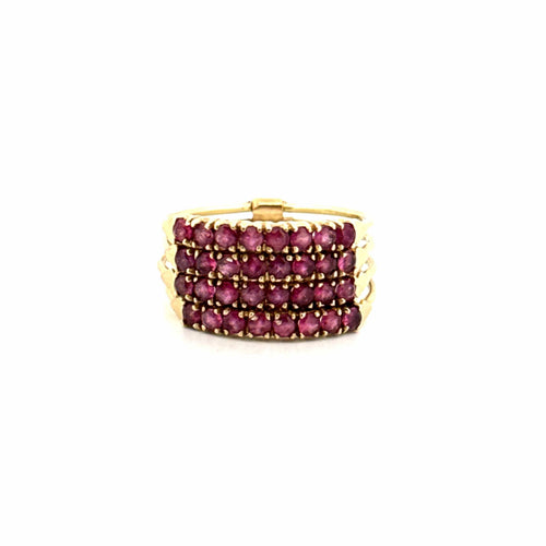Bague 57 Bague Multi-Rangs Or Jaune & Rubis 58 Facettes 7-GS34284-1