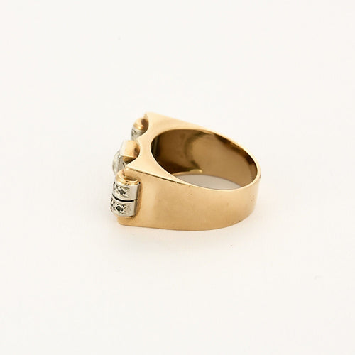 Bague 55 Bague Tank or rose et platine, diamants 58 Facettes B250290