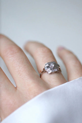 Bague 54 Bague Art déco Géométrique Diamants 58 Facettes
