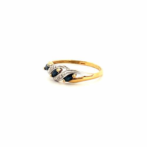 Bague 53 Bague or jaune saphirs et diamants 58 Facettes 72-GS38396-3
