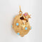 Pendentif Pendentif vintage en forme de poussin éclosant d'un œuf, grand modèle, turquoise, années 60 58 Facettes G13151