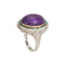 Bague 51 Bague Art Déco vintage en or blanc, améthyste, turquoise et émail 58 Facettes G14148
